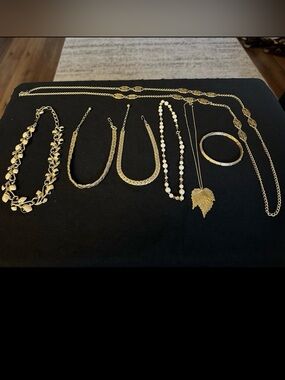 Vintage Crown Trifari / Trifari Gold Necklace Bracelet Jewelry Lot